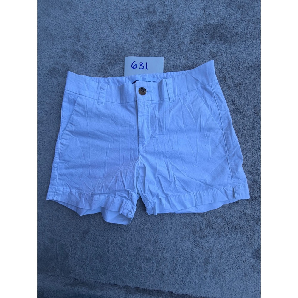 Old Navy Everyday Short Womens 0 White Mid-Rise Chino Stretch Cotton